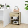 vidaXL Storage Cabinet Sonoma Oak Engineered Wood Medium Lockable Wheels
