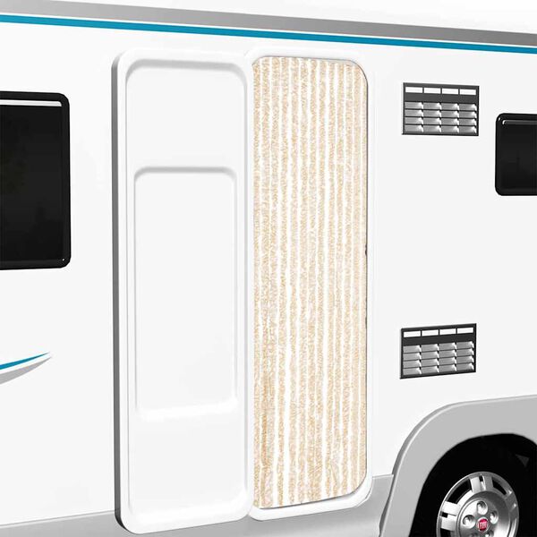 vidaXL Fly Curtain Beige and White 22.0x78.7" Chenille