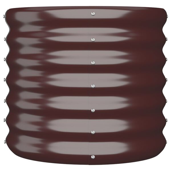 vidaXL Garden Planter Brown Powder-coated steel Medium Durable