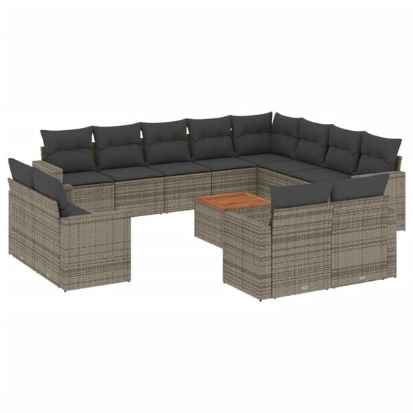 vidaXL Garden Sofa Set Grey
