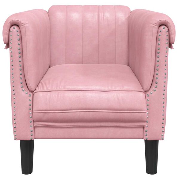 vidaXL Sofa Chair Pink Velvet (100% polyester), plywood, solid wood Single