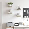 vidaXL Wall Shelf Set of 4 Oak Honeycomb MDF, metal Small