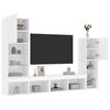 vidaXL TV Wall Unit White Engineered wood, Glass Large TV Wall Unit