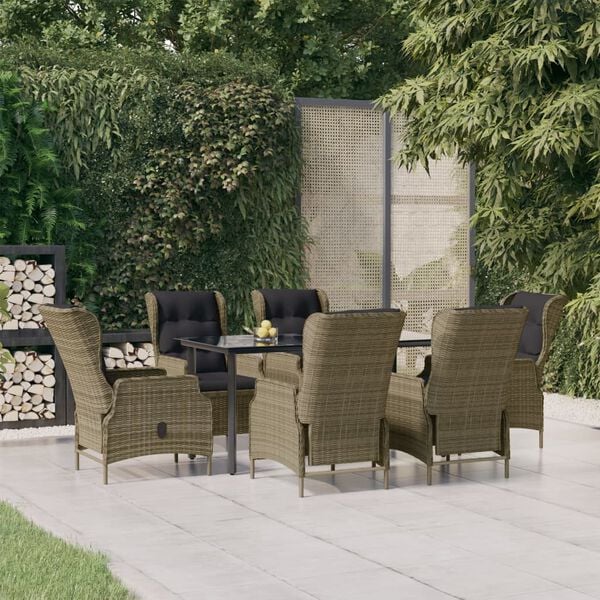 vidaXL Garden Dining Set Brown and Black