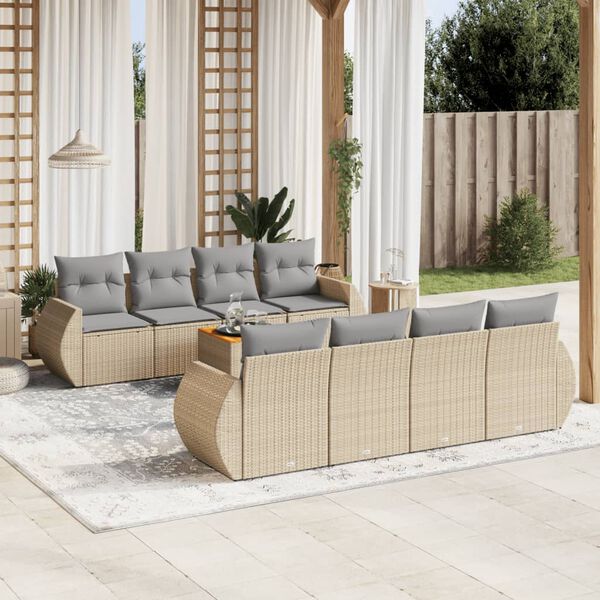 vidaXL Outdoor Sofa Set Beige