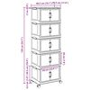 vidaXL Stackable Storage Box with Wheels 5-Tier 7.4 gal 19.1x11.6x54.7"