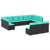 vidaXL Garden Sofa Set Black, Blue