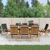 vidaXL Reclining Garden Chair Set of 8 Black, Teak