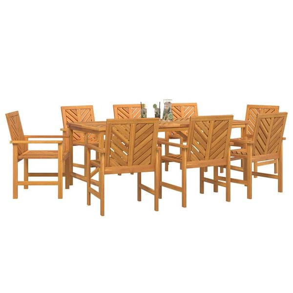 vidaXL Garden Dining Set 9 pcs Brown solid acacia wood