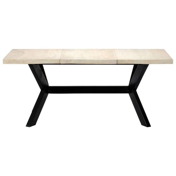 vidaXL Dining Table Bleached white, black legs