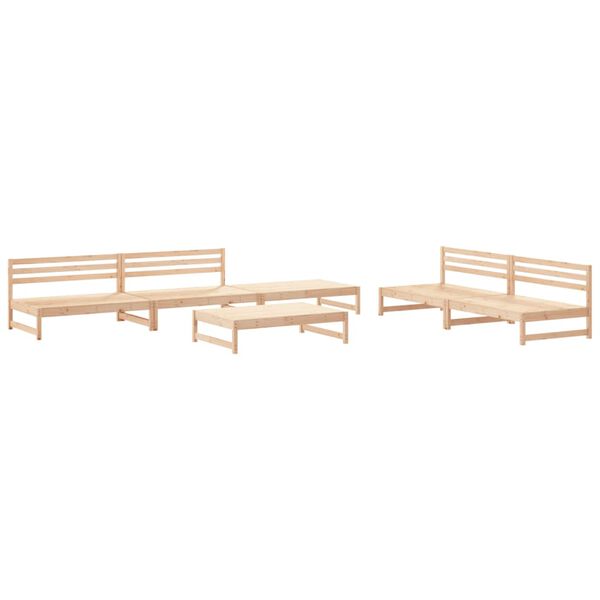 vidaXL Garden Lounge Set Natural Pine Solid Pine Wood Large Modular