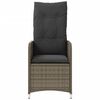 vidaXL Reclining Garden Chair Grey PE rattan One size Removable Covers