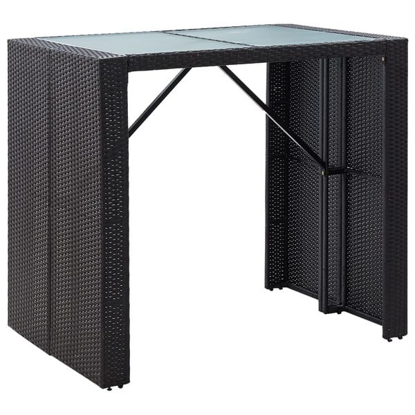 vidaXL Bar Set Poly rattan: Black