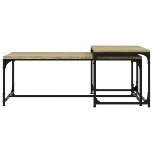 vidaXL Coffee Table Sonoma oak Engineered wood, steel Medium