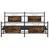 vidaXL Bed Frame Smoked Oak Steel, engineered wood Super King Bed Frame