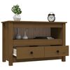 vidaXL TV Cabinet Honey brown Solid pine wood, metal medium TV Cabinet