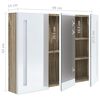 vidaXL Bathroom Cabinet White and Oak MDF with melamine finish, glass mirror