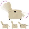 vidaXL Recliner Chair Cream Fabric (100% polyester), metal, plywood Medium