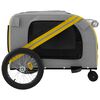 vidaXL Pet Bike Trailer Yellow and Grey Oxford Fabric, Iron, PVC Medium