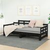 vidaXL Day Bed Black Solid pine wood 2x