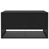 vidaXL Cushion Box Black PE Rattan, Powder-Coated Steel, Polyester