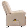 vidaXL Massage Reclining Chair Cream Polyester, Plywood, Metal Standard