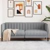 vidaXL Sofa Light Grey Polyester, Plywood, Solid Wood 2-Seater Sofa
