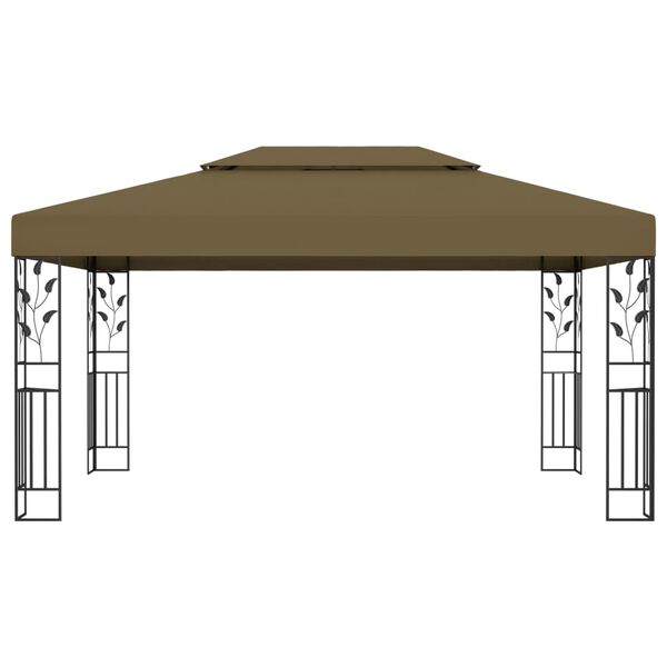 vidaXL Gazebo Taupe 100% polyester with PA coating, powder-coated steel