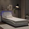 vidaXL Bed Frame with LED without Mattress "Zadar" White 39.4"x79.9"