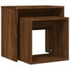 vidaXL Nesting Coffee Table Brown oak Engineered wood Small Stackable