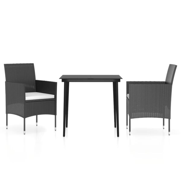 vidaXL Garden Dining Set Black PE rattan Durable Garden Dining Set