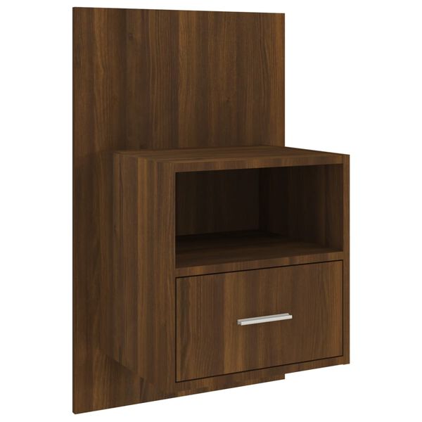 vidaXL Wall-mounted Bedside Cabinet Brown oak Engineered wood