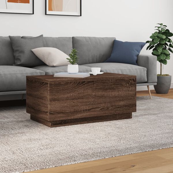 vidaXL Coffee Table Brown Oak Engineered Wood 35.4 x 19.7 x 15.7 in
