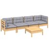 vidaXL Garden Lounge Set Natural wood and grey