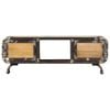 vidaXL TV Cabinet Natural Mango Wood Solid Mango Wood, Cast Iron Medium