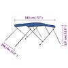 vidaXL 3 Bow Bimini Top Blue 72"x77.2"x53.9"