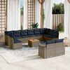 vidaXL 13 Piece Patio Sofa Set with Cushions Gray Poly Rattan