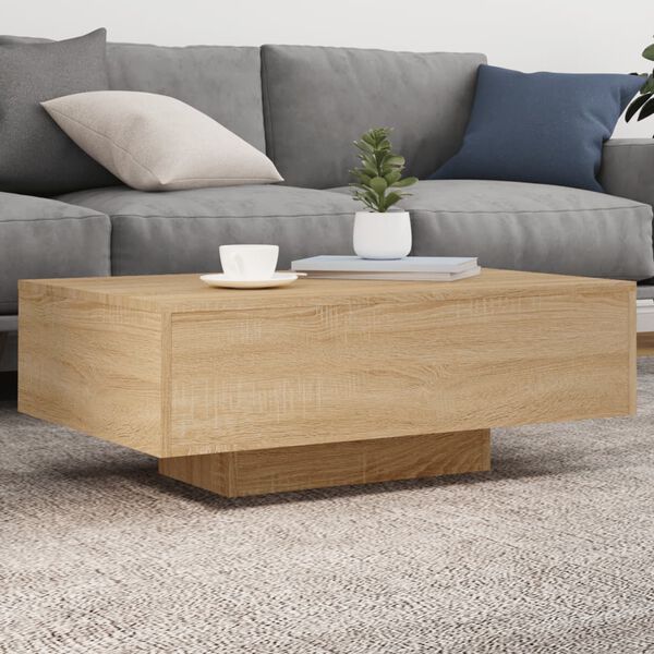 vidaXL Coffee Table Sonoma oak Engineered wood 33.5 x 21.7 x 12.2 in