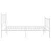 vidaXL Bed Frame without Mattress White Metal 120 x 78.7 "