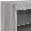 vidaXL Sideboard Grey sonoma Engineered wood, Glass 63.8 x 14.6 x 26.4 in
