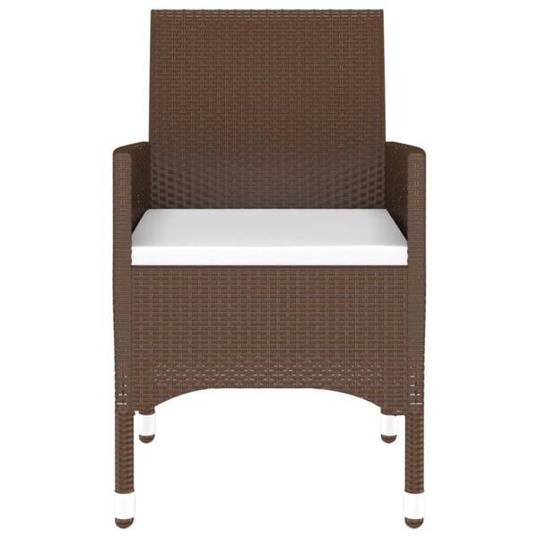 vidaXL Garden Dining Set Brown, Cream White