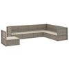 vidaXL Garden Lounge Set Grey PE Rattan, Powder-Coated Steel 7-piece set