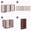 vidaXL Dog Gate Set of 6 Brown Poplar Wood 118.1 in total length