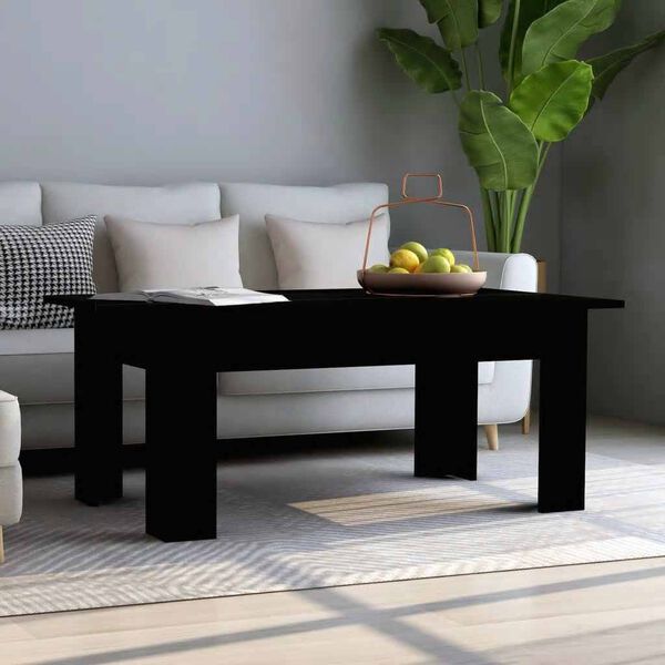 vidaXL Coffee Table Black Engineered wood Medium Sleek Coffee Table