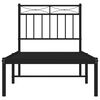 vidaXL Bed Frame Black Powder-Coated Steel Small Single Bed Frame