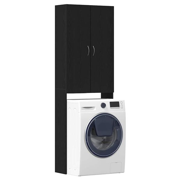 vidaXL Washing Machine Cabinet Black Oak 25.2x10.0x74.8"