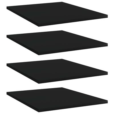 vidaXL Bookshelf Boards 4 pcs Black 15.7"x19.7"x0.6" Chipboard