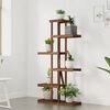vidaXL Flower Stand Carbonized brown Carbonized solid fir wood Tall