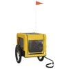 vidaXL Pet Bike Trailer Yellow and Black Oxford fabric, iron, PVC
