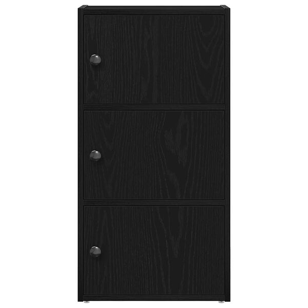 vidaXL Bookcase Black oak Engineered wood Medium Bookcase Rectangular